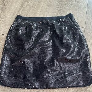 J Crew Dark Navy Blue Sequin Sparkle Mini Evening Party Skirt 2